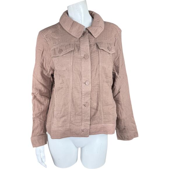 Isaac Mizrahi Live! Bridgehampton Cotton Gauze Jacket Pure Cone  2X NWOT - Picture 1 of 13